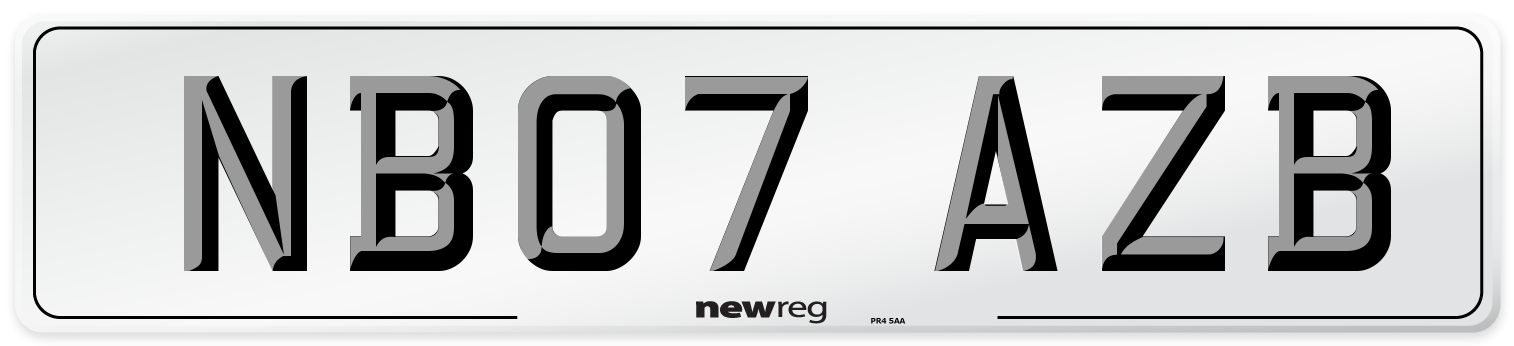 NB07 AZB Number Plate from New Reg